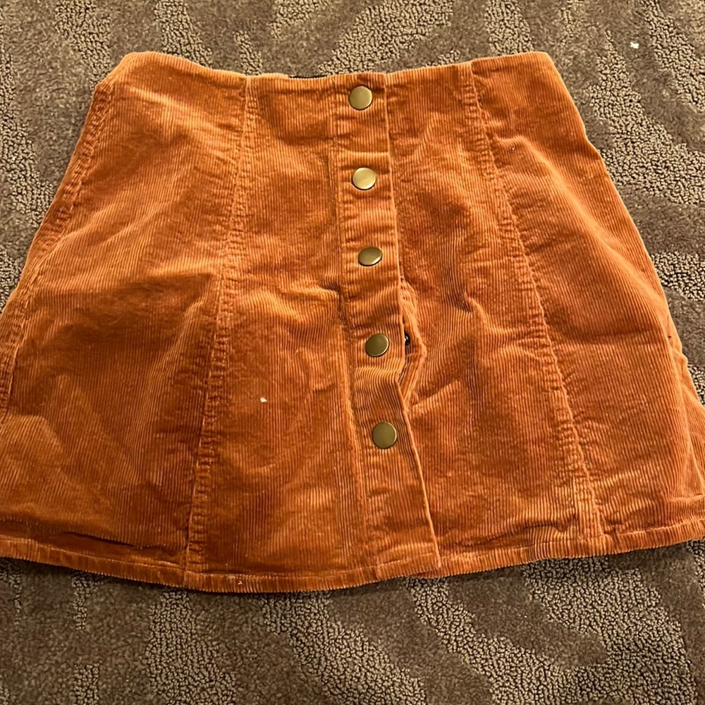 Button up corduroy skirt